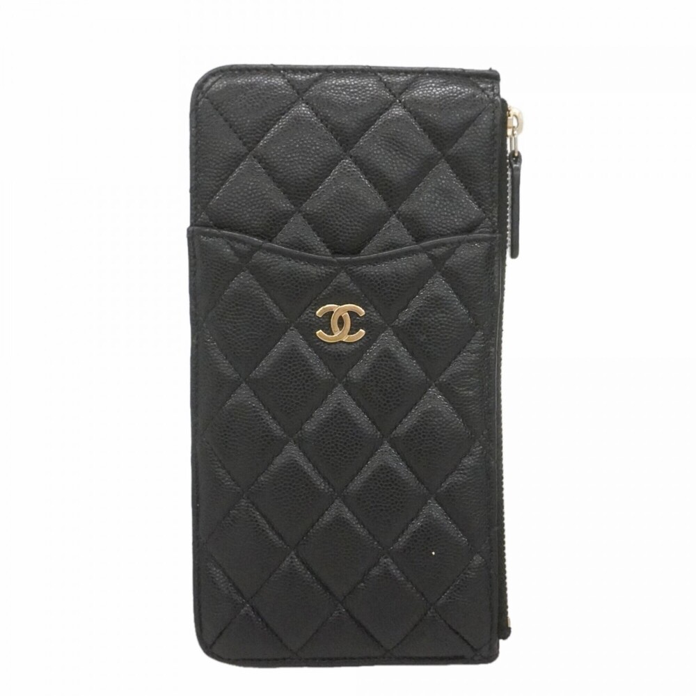 CHANEL Black Caviar Leather Wallet